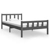 vidaXL Bed Frame without Mattress Grey Solid Wood 100x200 cm