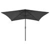vidaXL Garden Parasol with LEDs and Steel Pole Anthracite 2x3 m