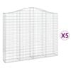vidaXL Arched Gabion Baskets 5 pcs 200x30x160/180 cm Galvanised Iron