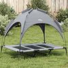 vidaXL Dog Bed with Canopy Anthracite Oxford Fabric and Steel