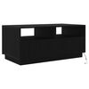 vidaXL Coffee Table with LED Lights Black Oak 90x49x40 cm