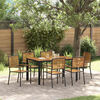 vidaXL Garden Dining Set 7 pcs Black Poly Rattan