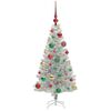 vidaXL Christmas Tree with 150 LEDs with Stand Silver 120 cm PET