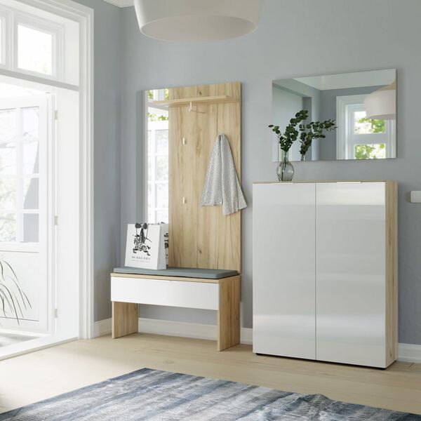 Germania Shoe Bench GW-Avino 38x92x51 cm Navarra-oak and White