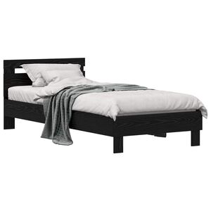 vidaXL Bed Frame Black Oak 98.5 x 200 cm Engineered Wood