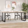 vidaXL Dining Table O-Frame 200x100x75.5 cm Solid Wood Pine and Steel
