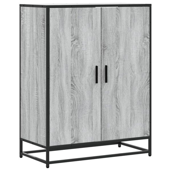 vidaXL Shoe Cabinet Grey Sonoma 75x38x97.5 cm Engineered Wood and Metal