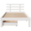 vidaXL Bed Frame with Drawers without Mattress White75x190 cm