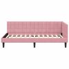 vidaXL Corner Bed Frame with Headboard Pink 90 x 200 cm Velvet