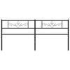 vidaXL Metal Headboard Black 180 cm