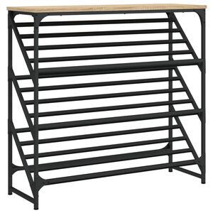vidaXL Shoe Rack Sonoma Oak 90x30x85 cm Engineered Wood