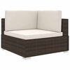 vidaXL Sectional Corner Chair with Cushions Poly Rattan Brown
