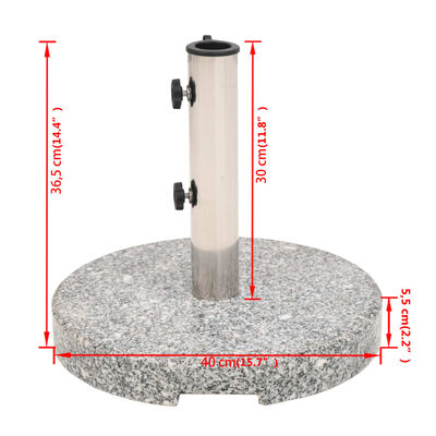 vidaXL Parasol Base Granite Round 20 kg