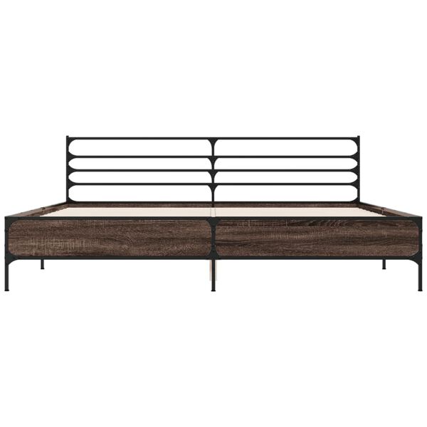 vidaXL Bed Frame without Mattress Brown Oak 200x200 cm