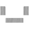 vidaXL 4 Piece TV Cabinet Set Grey Sonoma Engineered Wood