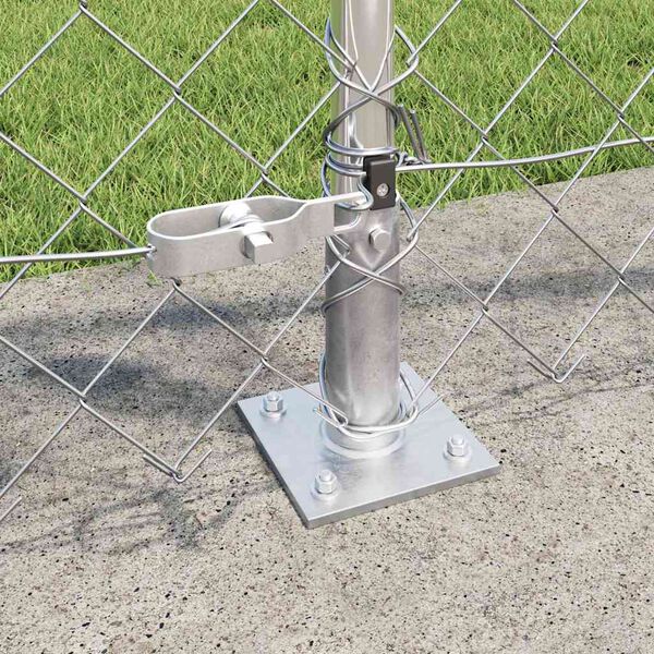 vidaXL Fence Post Silver 10 x 1 m (60 x 60 mm mesh) Steel