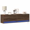 vidaXL TV Wall Cabinet with LED Lights Brown Oak 140x31x38 cm