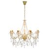vidaXL Chandelier with Beads Golden 8 x E14 Bulbs