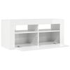 vidaXL TV Cabinet with LED Lights High Gloss White 90x35x40 cm