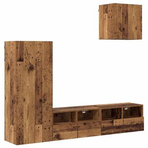 vidaXL TV Wall Units 4 pcs Old Wood Engineered Wood