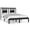 vidaXL Bed Frame without Mattress Black Solid Wood Small Double