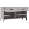 vidaXL Shoe Bench Grey Sonoma 102x35x55 cm Engineered Wood