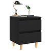 vidaXL Bed Cabinet with Solid Pinewood Legs Black 40x35x50 cm