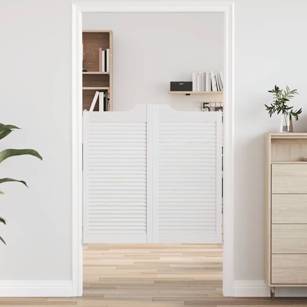 vidaXL Swing Doors Louvred Design 1-Pair White 100x100 cm