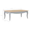 vidaXL Coffee Table Grey and Brown 110x60x40 cm Solid Pine Wood