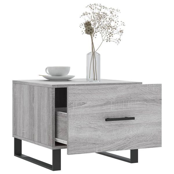 vidaXL Coffee Table Grey Sonoma 50x50x40 cm Engineered Wood