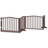 vidaXL Dog Gate with Door Foldable 6 Panels Brown 480 cm Poplar Wood
