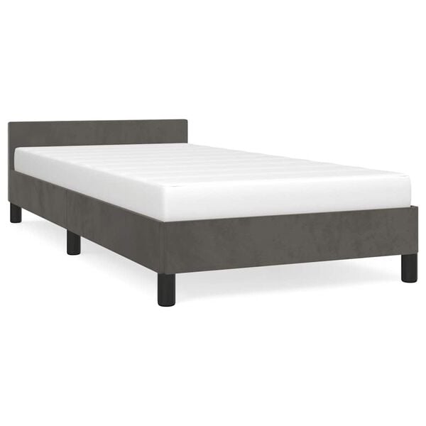 vidaXL Bed Frame without Mattress Dark Grey 90x190cm Single Velvet