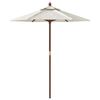 vidaXL Garden Parasol with Wooden Pole Sand 196x231 cm
