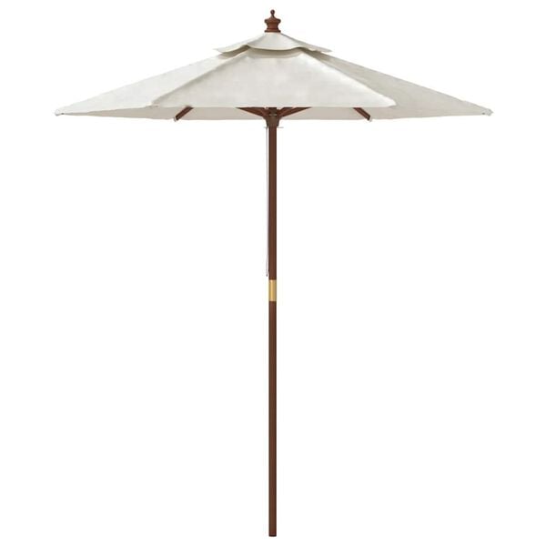 vidaXL Garden Parasol with Wooden Pole Sand 196x231 cm