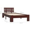 vidaXL Bed Frame without Mattress Dark Brown Solid Pine Wood 90x200 cm