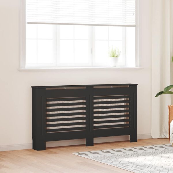 vidaXL Radiator Cover Black 152x19x81.5 cm MDF
