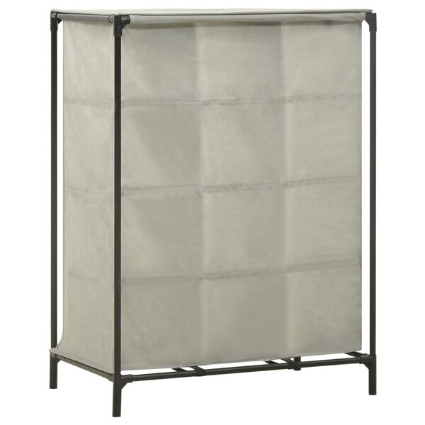 vidaXL Shoe Rack 55x36x76 cm Non-Woven Fabric and Steel Grey
