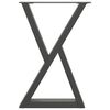 vidaXL Dining Table Legs 2 pcs Anthracite 50x(72-73.3) cm Steel
