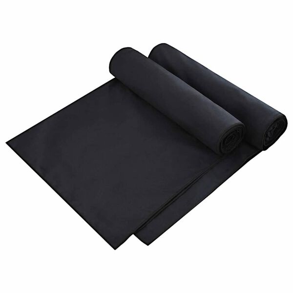 vidaXL Sunlounger Towels 2 pcs Black 210 x 75 cm