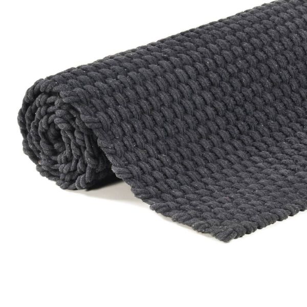 vidaXL Rug Rectangular Anthracite 120x180 cm Cotton