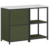 vidaXL Kitchen Storage Set 2 pcs Olive Green Cold-rolled Steel