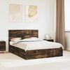 vidaXL Bed Frame with Headboard Smoked Oak 150 x 200 cm Engineer Wood