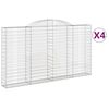 vidaXL Arched Gabion Baskets 4 pcs 300x30x160/180 cm Galvanised Iron