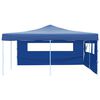 vidaXL Folding Gazebo with 2 Sidewalls 5x5 m Blue
