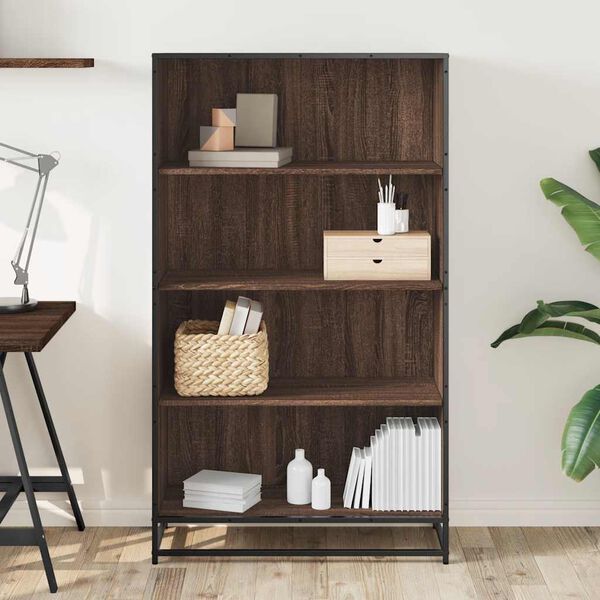 vidaXL Bookcase Brown Oak 80.5x35x139 cm Engineered Wood