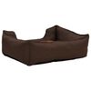vidaXL Dog Bed Brown 110.5x80.5x26 cm Linen Look Fleece