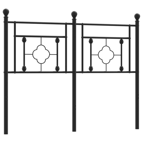 vidaXL Metal Headboard Black 120 cm