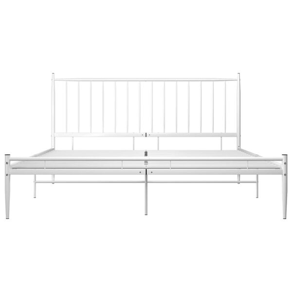 vidaXL Bed Frame without Mattress White Metal 180x200 cm Super King