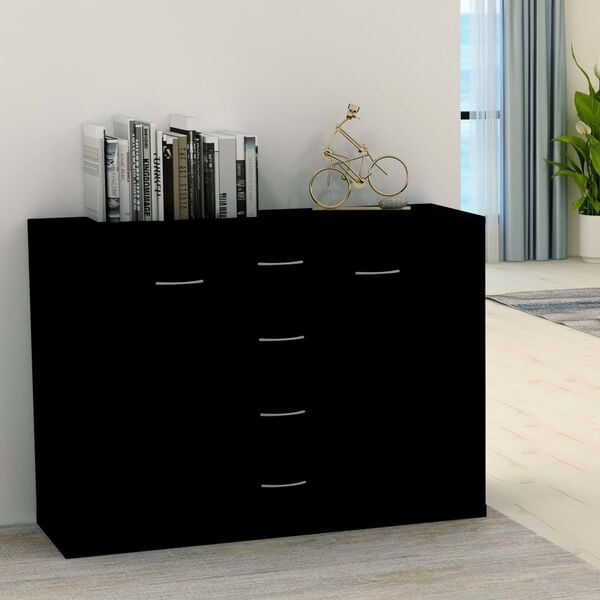 vidaXL Sideboard Black 88x30x65 cm Engineered Wood