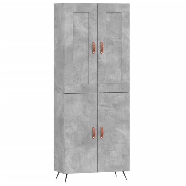 vidaXL Highboard Concrete Grey 69.5x34x180 cm Engineered Wood